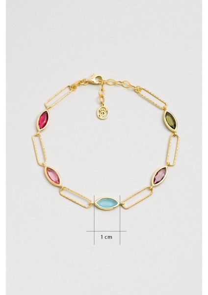 Büyüleyici Markiz 18 Ayar Sarı Altın Kaplama 20 cm Gümüş Bileklik fiyatları