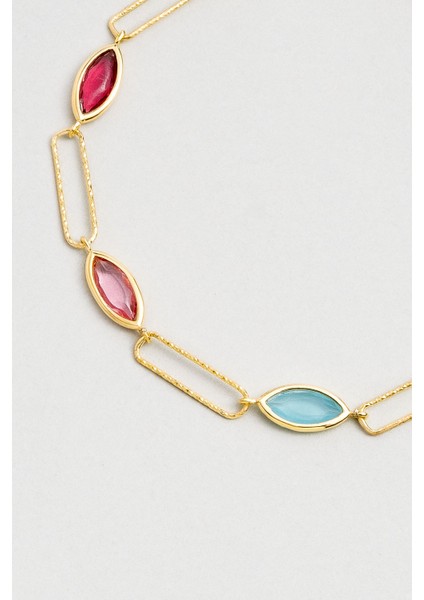 Büyüleyici Markiz 18 Ayar Sarı Altın Kaplama 20 cm Gümüş Bileklik modelleri