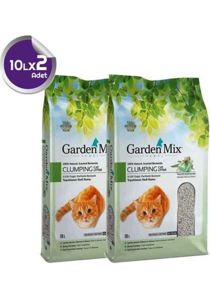Gardenmix Bentonit Marsilya Sabunlu Kedi Kumu Ince 10 Lt x 2 Adet