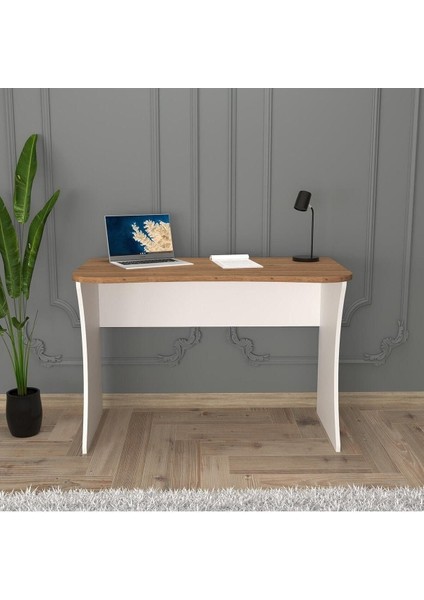 S8120 Mila Çalışma Masası Beyaz/ceviz