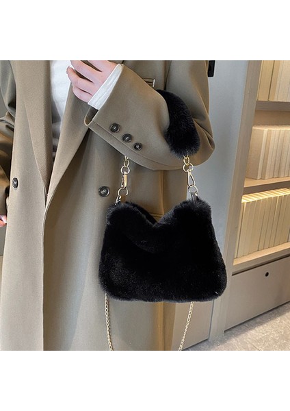 Bayan Tote Çanta Peluş Çanta Moda Kadın Omuz Çantası Günlük Crossbody Çanta Hobo Çanta (Yurt Dışından) modelleri