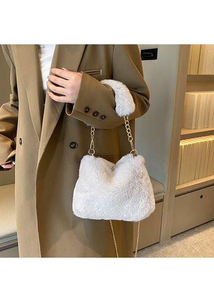 Bayan Tote Çanta Peluş Çanta Moda Kadın Omuz Çantası Günlük Crossbody Çanta Hobo Çanta (Yurt Dışından) modelleri