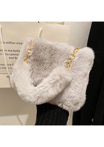 Bayan Tote Çanta Peluş Çanta Moda Kadın Omuz Çantası Günlük Crossbody Çanta Hobo Çanta (Yurt Dışından) fırsatları