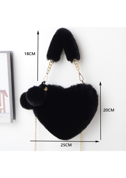 Bayan Tote Çanta Peluş Çanta Moda Kadın Omuz Çantası Kalp Şeklinde Crossbody Çanta Hobo Çanta (Yurt Dışından) fiyatları