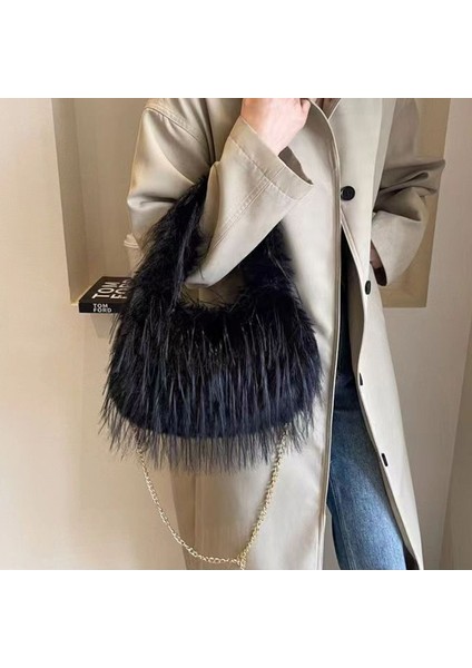 Bayan Tote Çanta Peluş Çanta Moda Kadın Omuz Çantası Günlük Crossbody Çanta Hobo Çanta (Yurt Dışından) fiyatları