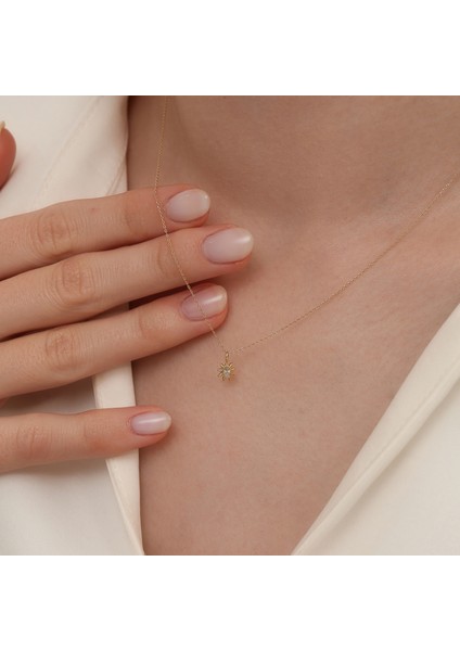Jewel 14 Ayar Altın Güneş Motifli Kolye – Işığınızı Yansıtın modelleri