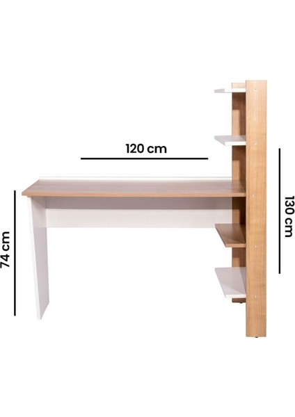 My Design Raflı Çalışma Masası - Beyaz/kiraz modelleri