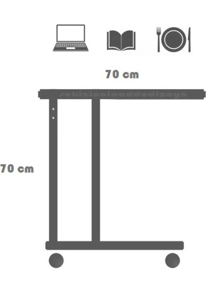 Yatak Sehpası - Atlantik Çam Beyaz (Tekerli) 70X40 Oval Kenar fiyatları