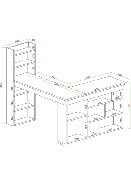 Venedik 13 Raflı Çalışma Masası, Antrasit modelleri