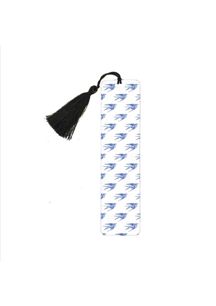 Kırlangıç Desen Baskılı, Püsküllü Kitap Ayracı (Hediyelik BOOKMARK,AYRAÇ-131)