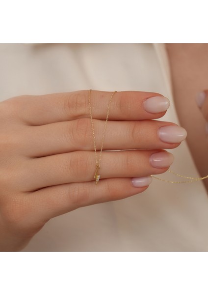 Jewel 14 Ayar Altın Modern Geometrik Taşlı Kolye fırsatları