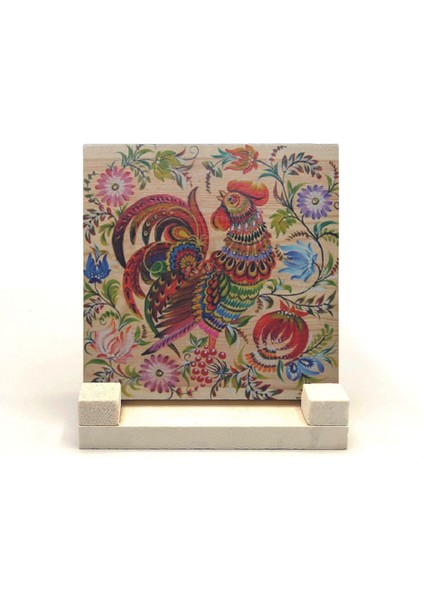 Horoz Baskılı Taş Masaüstlük 10X10