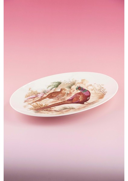 Pheasant Büyük Boy Porselen Kayık Tabak