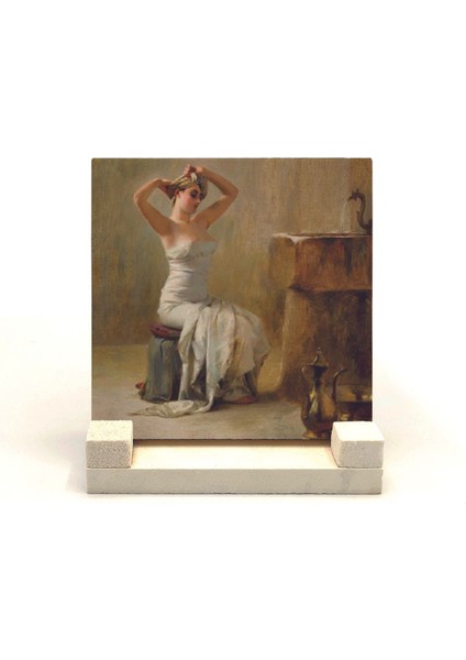 Banyo Sonrası (Theodore Jacques Ralli, 1901) Baskılı Taş Masaüstlük 10X10