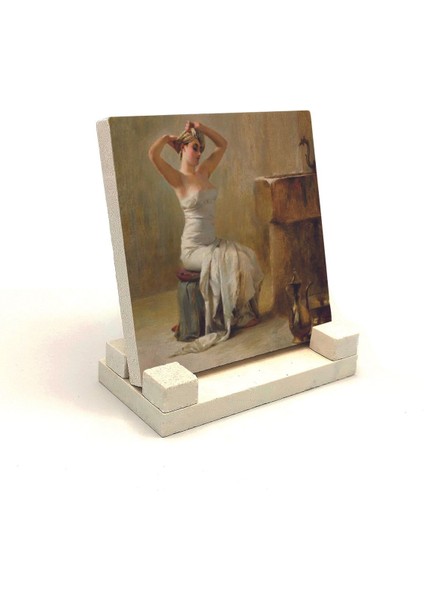 Banyo Sonrası (Theodore Jacques Ralli, 1901) Baskılı Taş Masaüstlük 10X10 fiyatları