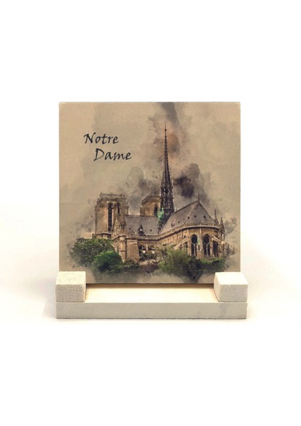 Notre Dame Baskılı Taş Masaüstlük 10X10