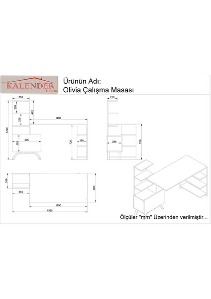 Beyaz Olivia Atlantik Çam Çalışma Masası modelleri