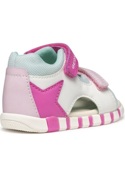 Kız Bebek B Sandal Iupidoo A - Synt + Mesh Çift Bantlı Kumaş Sandalet B5517B0BC14C0563