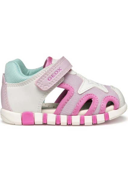 Kız Bebek Beyaz B Sandal Iupidoo A - Synt + Mesh Bantlı Kumaş Sandalet B5517C0BC14C0563