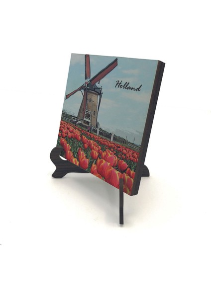 Hollanda Görseli Baskılı Mdf Masaüstlük 10X10