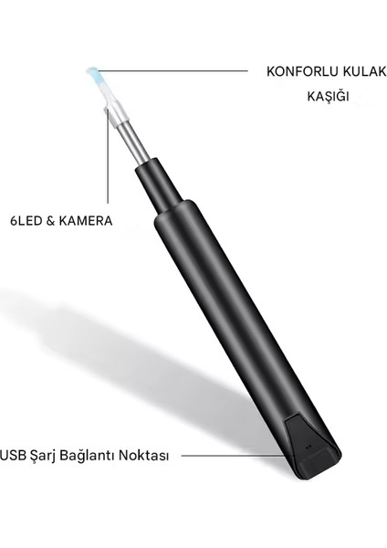 Kameralı LED Işıklı Kablosuz 1080P Kulak Temizleme Cihazı modelleri