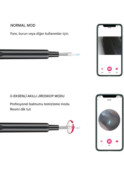 Kameralı LED Işıklı Kablosuz 1080P Kulak Temizleme Cihazı fırsatları