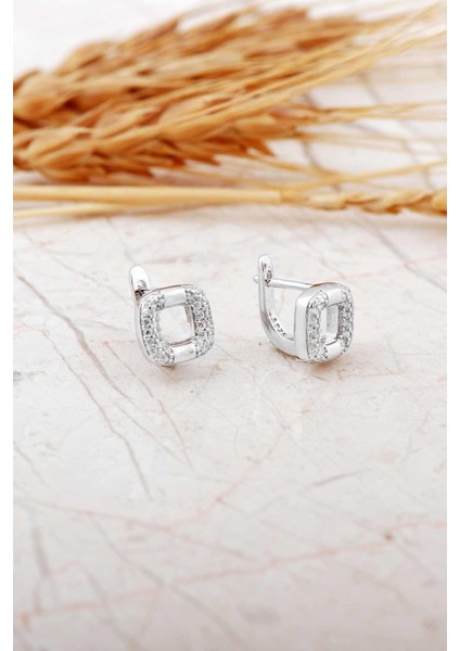 Kare Tasarım Rodyumlu Mini Gümüş J Küpe 7327 fiyatları