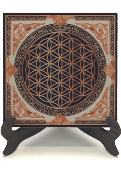 Yaşam Çiçeği Baskılı Mdf Masaüstlük 10X10