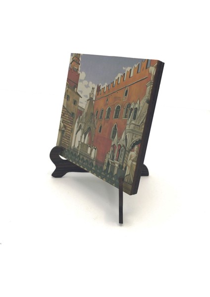 Italya Görseli Baskılı Mdf Masaüstlük 10X10