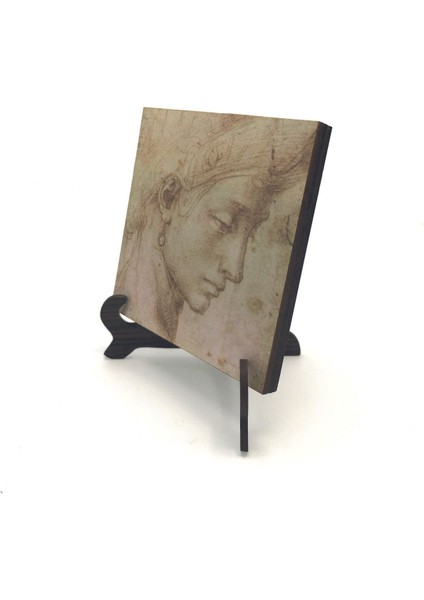 Baş Etüdü (Leonardo Da Vinci) Baskılı Mdf Masaüstlük 10X10