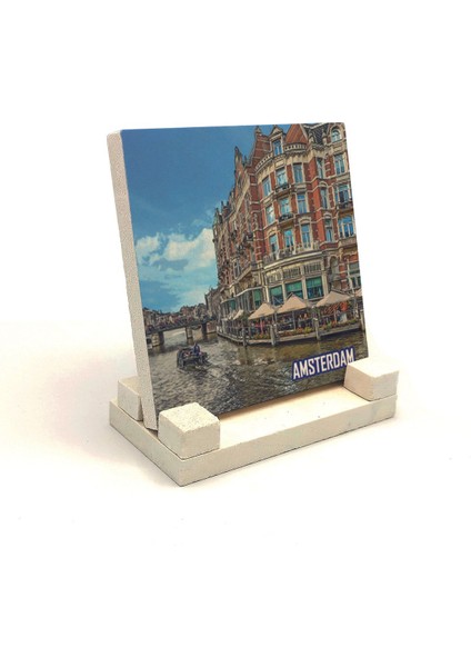 Amsterdam Görseli Baskılı Taş Masaüstlük 10X10 fiyatları