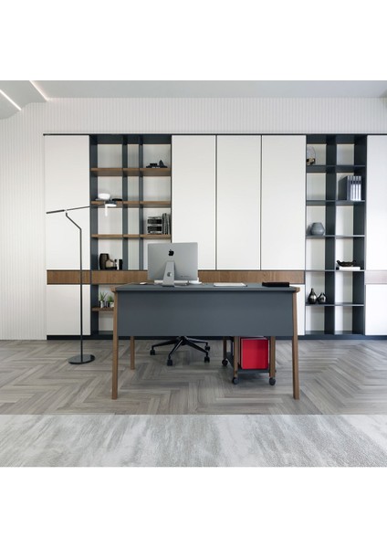 Zenith Çalışma Masası 120CM Antrasit Ceviz