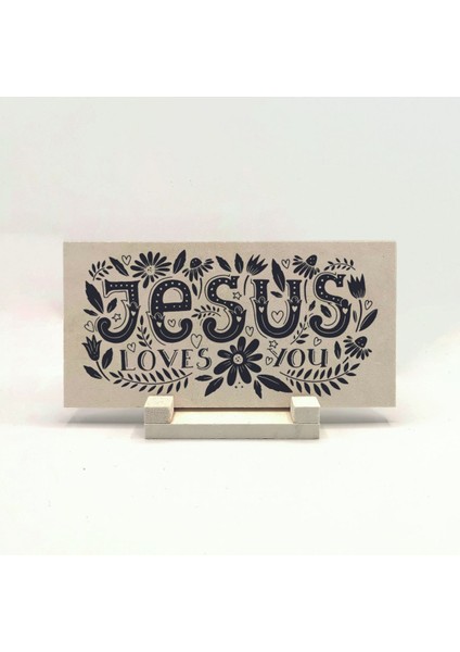 Isa Seni Seviyor. Baskılı Taş Masaüstlük 10X20