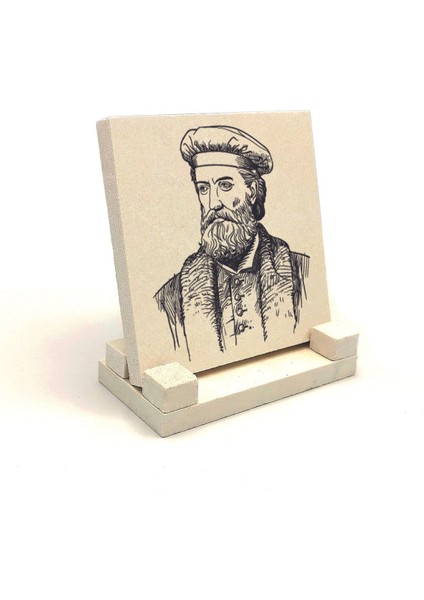Italyan Kaşif?marco Polo Baskılı Taş Masaüstlük 10X10 fiyatları