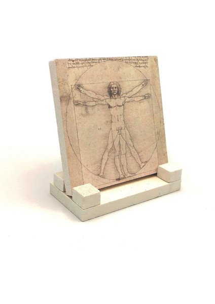 Vitruvius Adamı (Leonardo Da Vinci, 1492) Baskılı Taş Masaüstlük 10X10 fiyatları