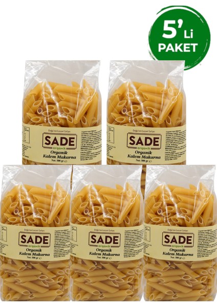 Organik Kalem Makarna 500 gr 5'li