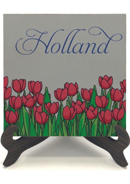 Hollanda Lale Görseli Baskılı Mdf Masaüstlük 10X10 fiyatları