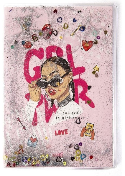 Simli ve Sulu Kapaklı Desenli A5 Defter