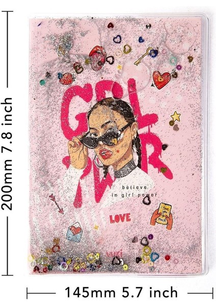 Simli ve Sulu Kapaklı Desenli A5 Defter