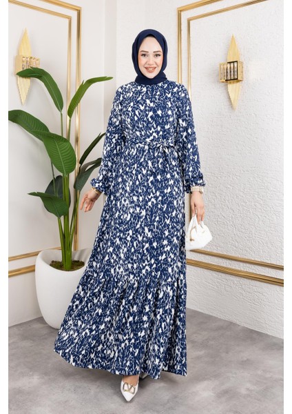 Kolu Lastikli Bürümcük ELBISE-2045 Laci Beyaz