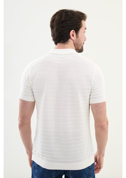 Triko Polo Fermuarlı Yaka