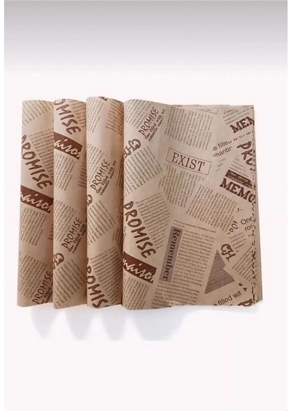 50 Adet Retro Hamburger Kızartma Servis Kağıdı Yağlı Kağıt Vintage Gazete Desen Sunum Kağıdı 26X36cm modelleri