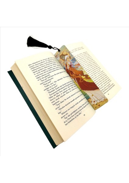 Şemsiyeli Kız Baskılı, Püsküllü Kitap Ayracı (Hediyelik BOOKMARK,AYRAÇ-112)