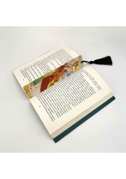 Şemsiyeli Kız Baskılı, Püsküllü Kitap Ayracı (Hediyelik BOOKMARK,AYRAÇ-112)