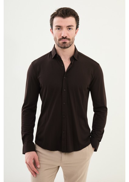 Düz Slim Fit Erkek Gömlek