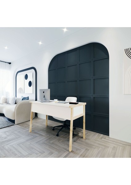 Zenith Çalışma Masası 120CM Beyaz Meşe