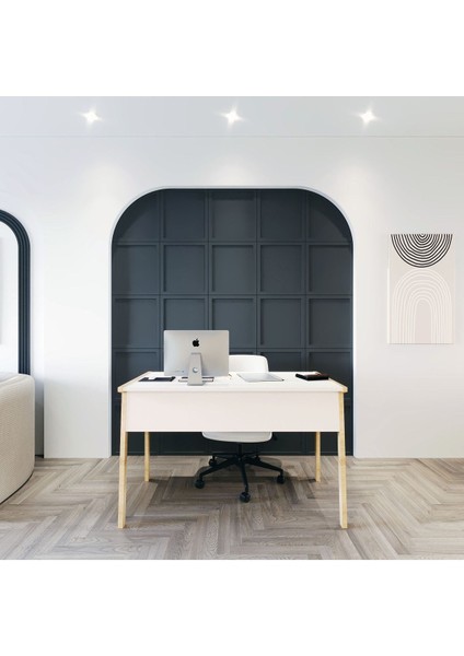 Zenith Çalışma Masası 120CM Beyaz Meşe fırsatları