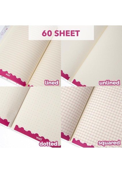 Simli ve Sulu Kapaklı Desenli A5 Defter