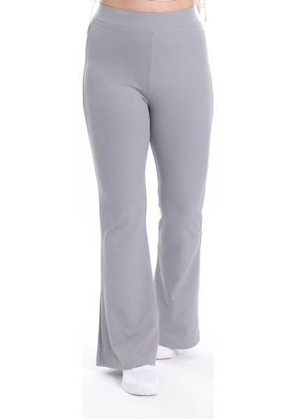 Gri Fitilli Ispanyol Paça Tayt