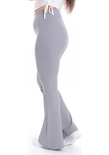 Gri Fitilli Ispanyol Paça Tayt modelleri